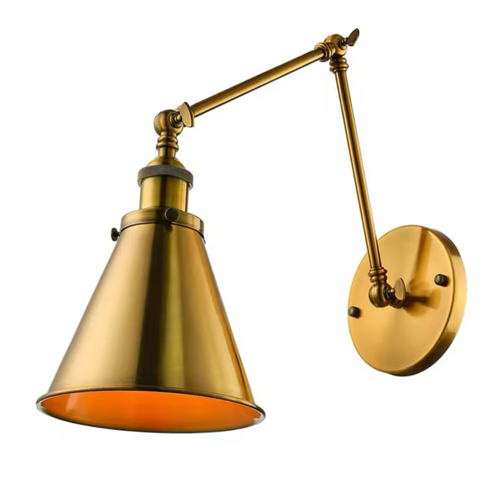 Elegant Brass Wall Sconce with Adjustable Arm
