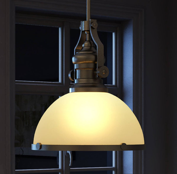Industrial Pendant Light with Glass Shades