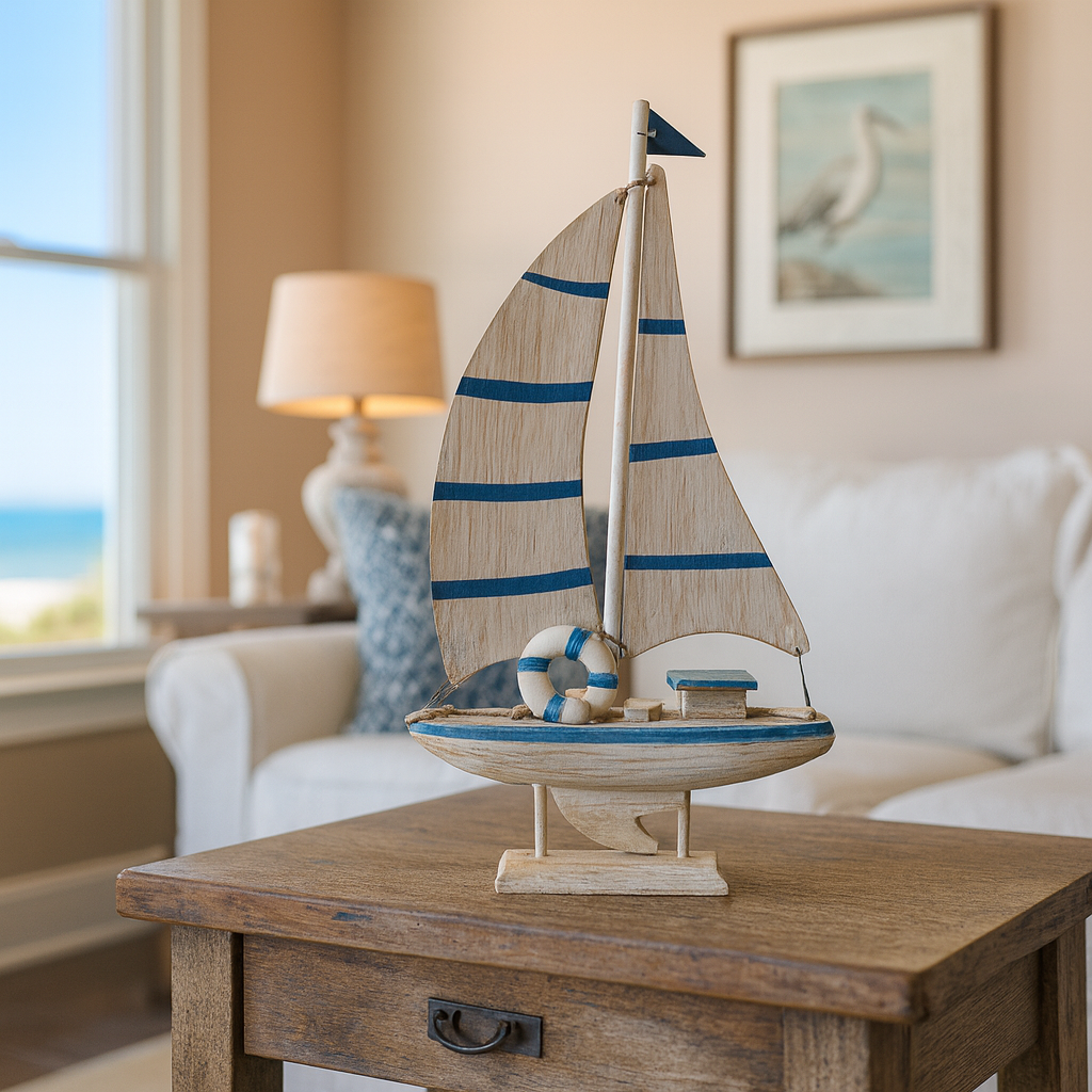 Wooden Sailboat Decor