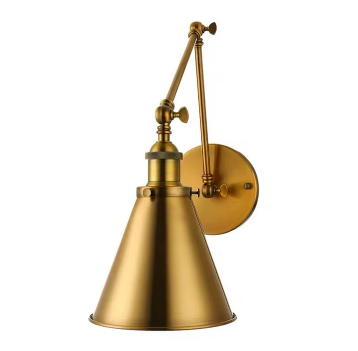 Elegant Brass Wall Sconce with Adjustable Arm