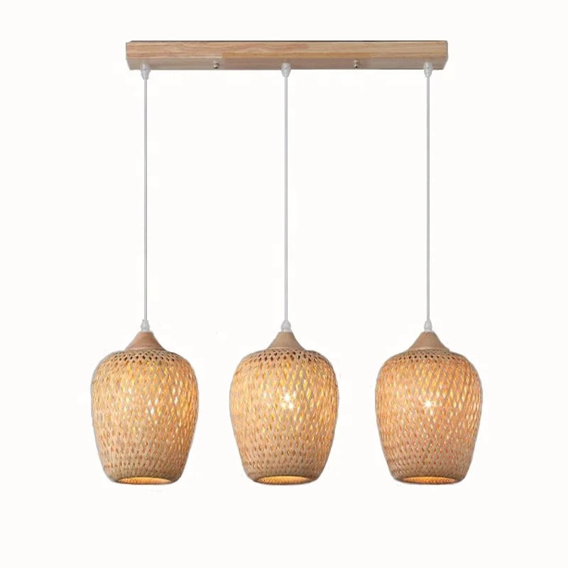 Rustic Triple Woven Pendant Light