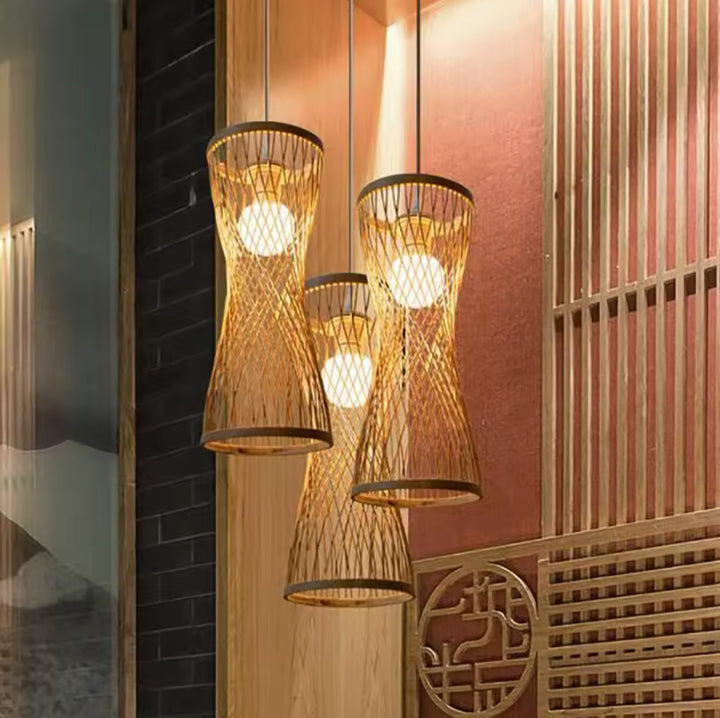 Modern Woven Bamboo Pendant Light