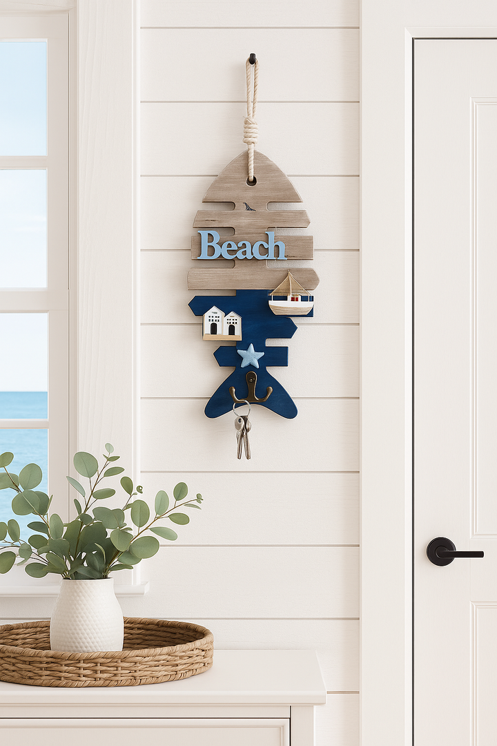 Fish-Shaped Nautical Wall Hook