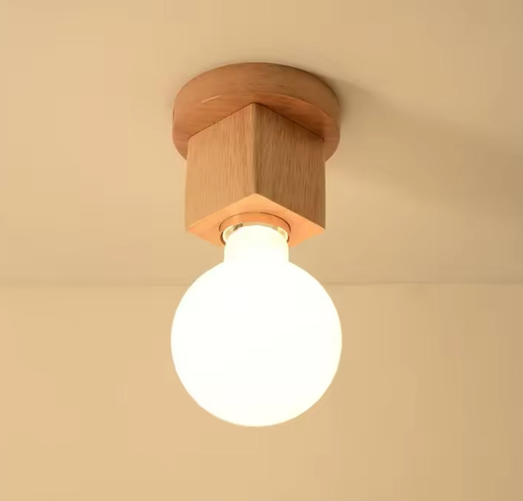 Minimalist Square Wood Ceiling Light