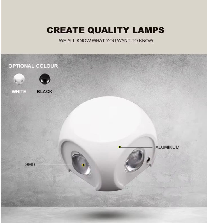 Modern Black LED Wall Light - Round Design
