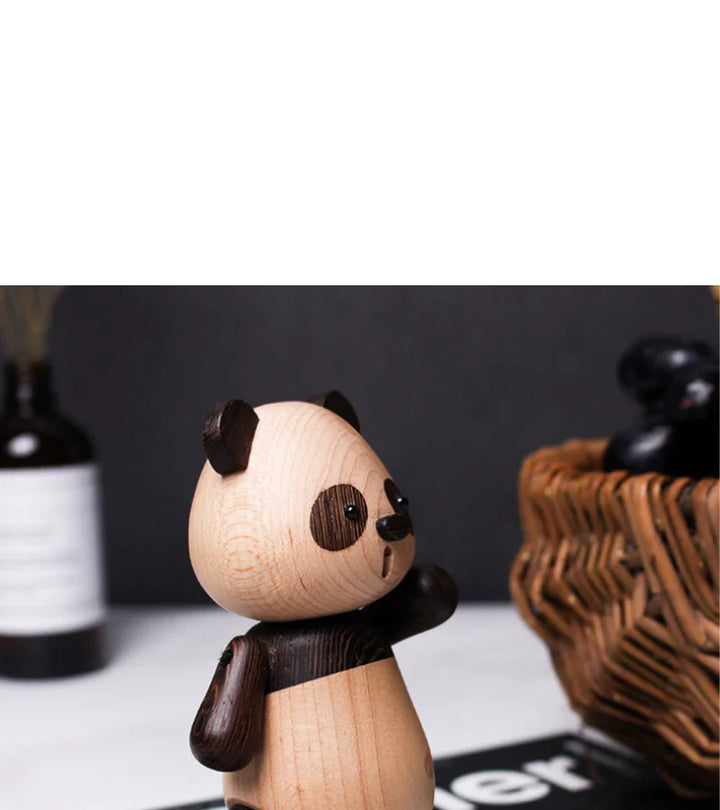 Wooden Panda Figurines