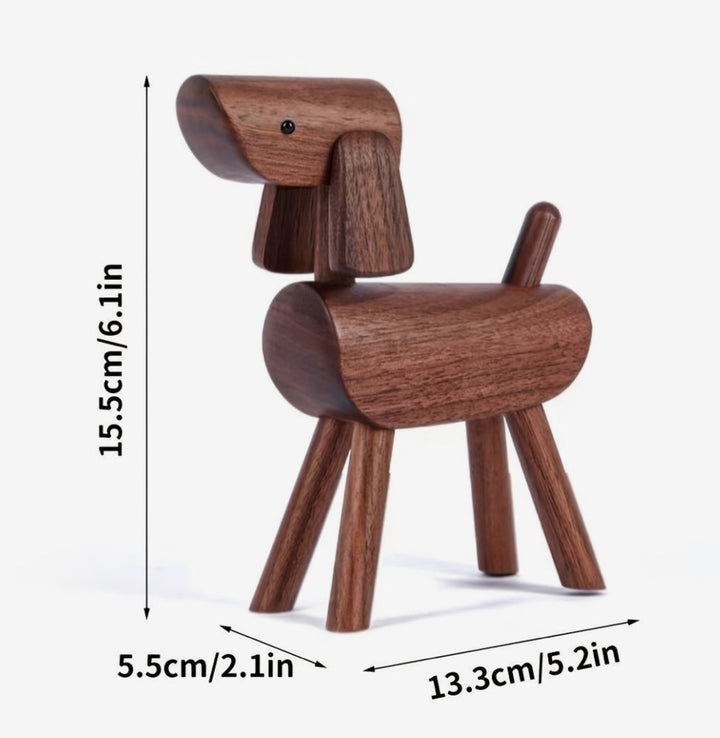 Wooden Poodle Figurine