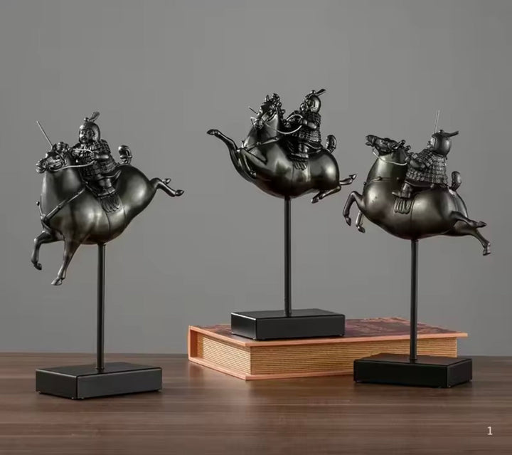 Warrior Horse Sculpture Set of 3