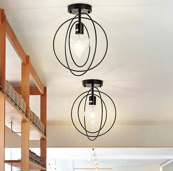 Modern Star and Ring Ceiling Light Set
