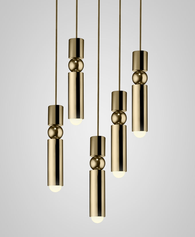 Elegant LED Multi-Tier Brass Pendant