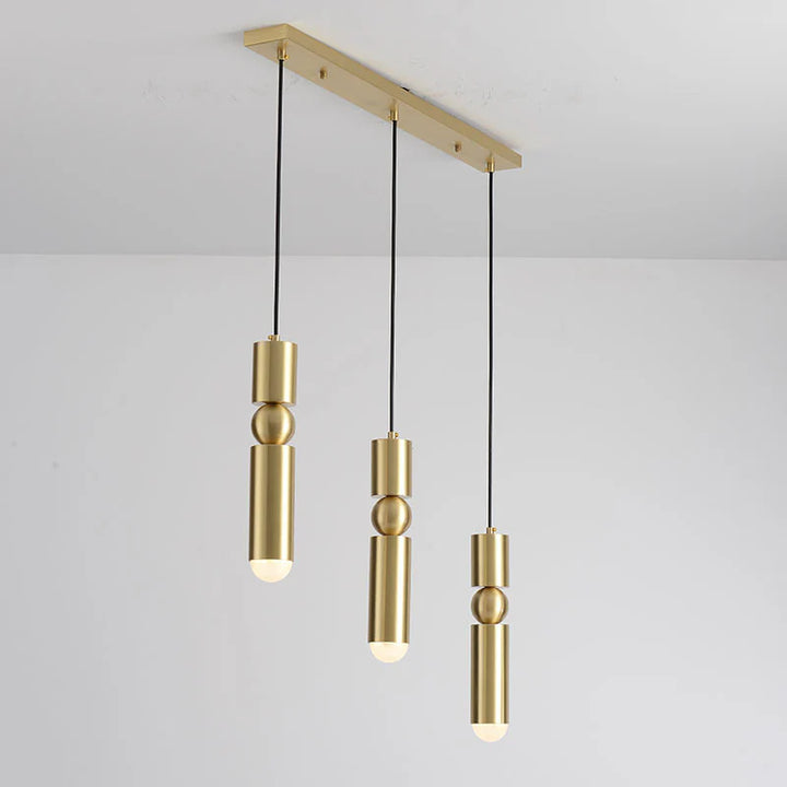 Elegant LED Multi-Tier Brass Pendant