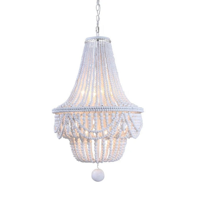White Beaded Chandelier with Elegant Design