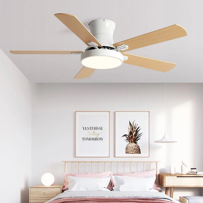 Modern 5-Blade Ceiling Fan with LED Light