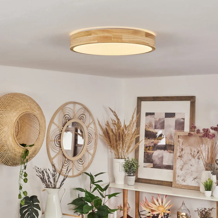 Wooden Ceiling Light with Warm Ambient Glow