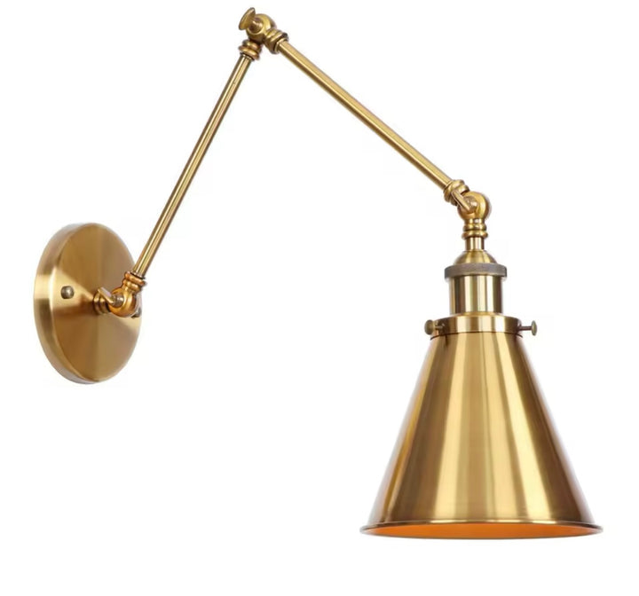 Elegant Brass Wall Sconce with Adjustable Arm