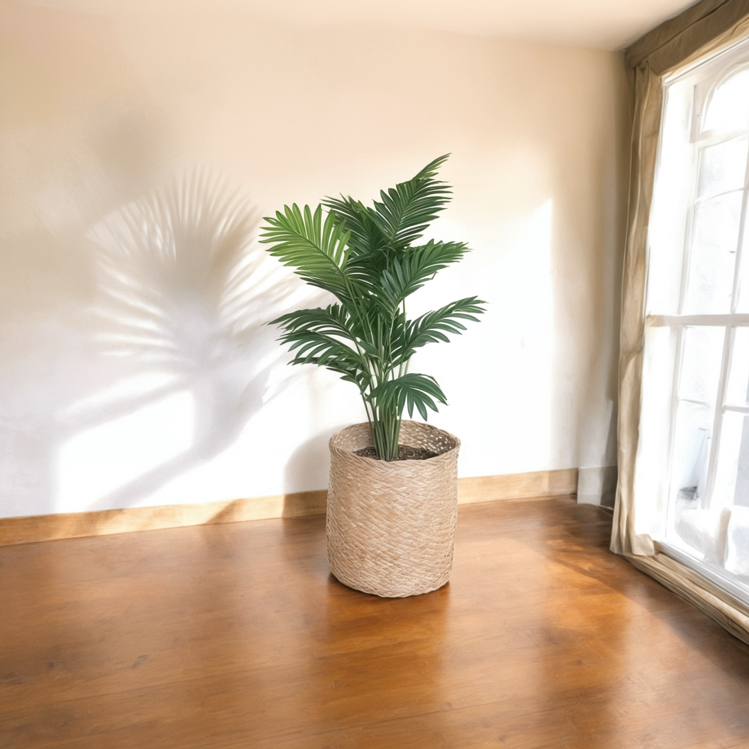 Tropical Palm Leaf Artificial Plant in Decorative Basket