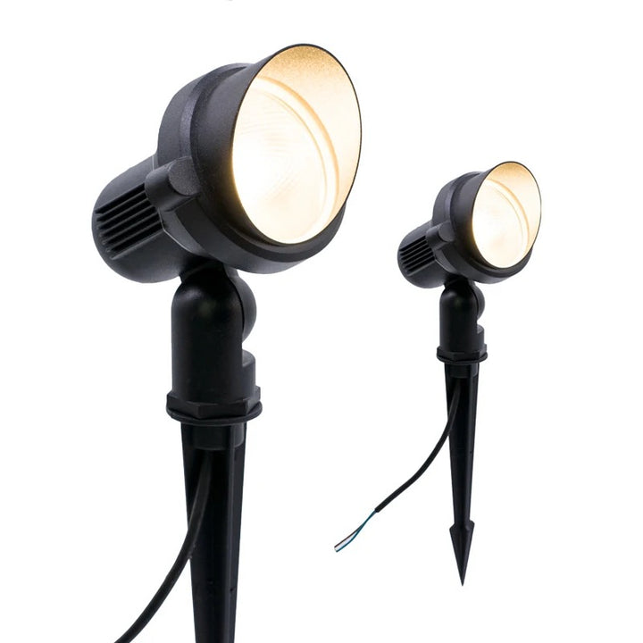 Black Outdoor 7 watt LED Spotlight with Ground Spike