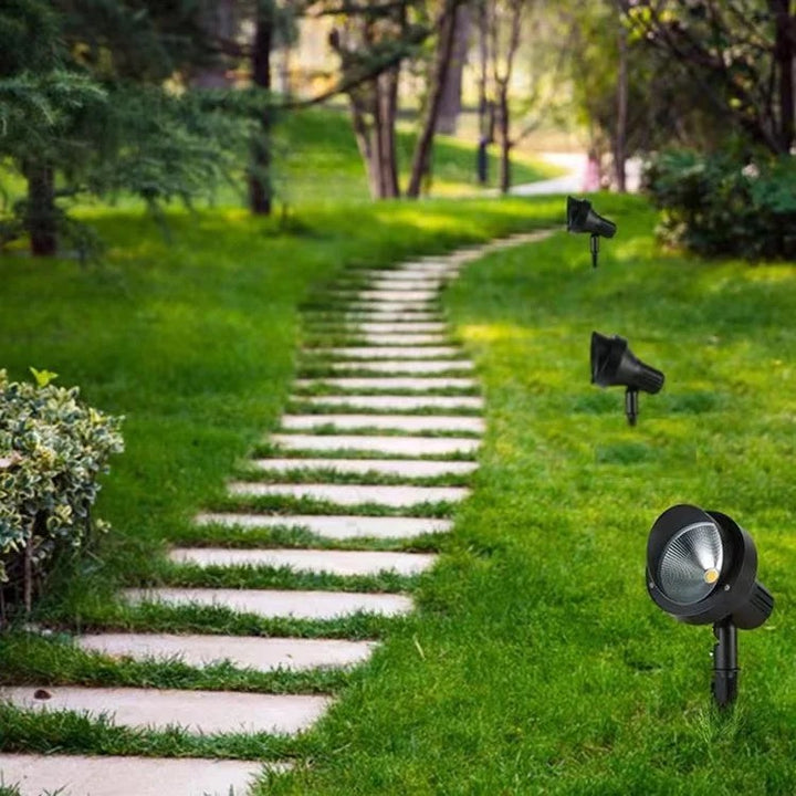 Black Outdoor 7 watt LED Spotlight with Ground Spike
