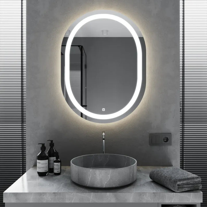 VertaGlow - Vertical Oval LED Mirror
