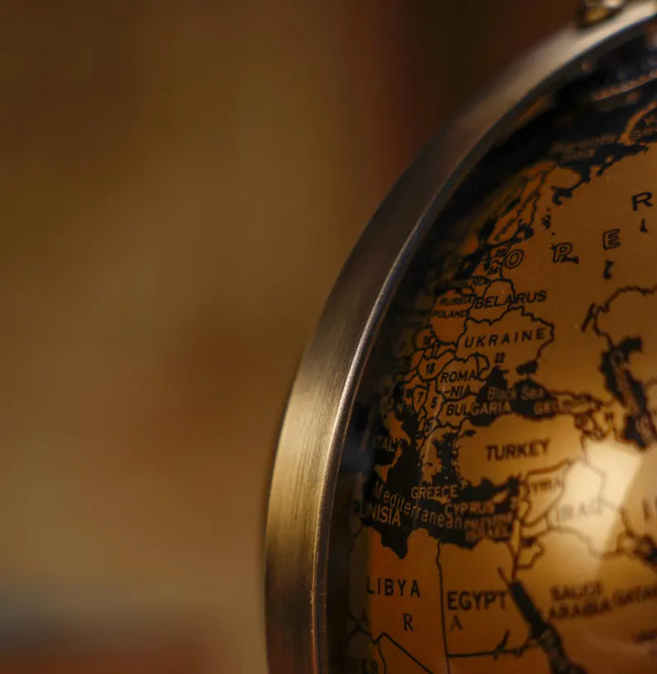 Black & Gold Decorative Globe (15 cm)