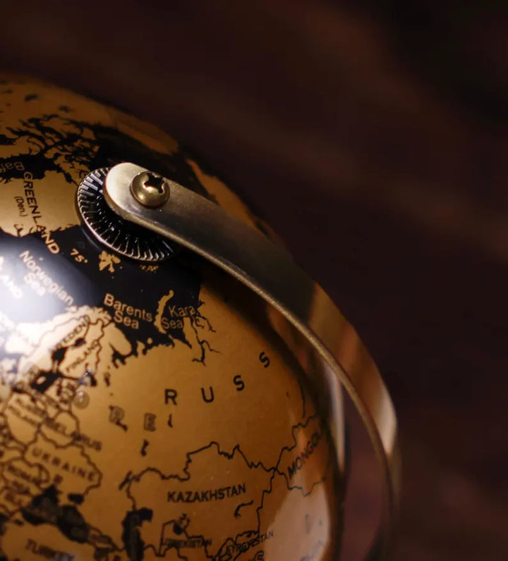 Black & Gold Decorative Globe (15 cm)