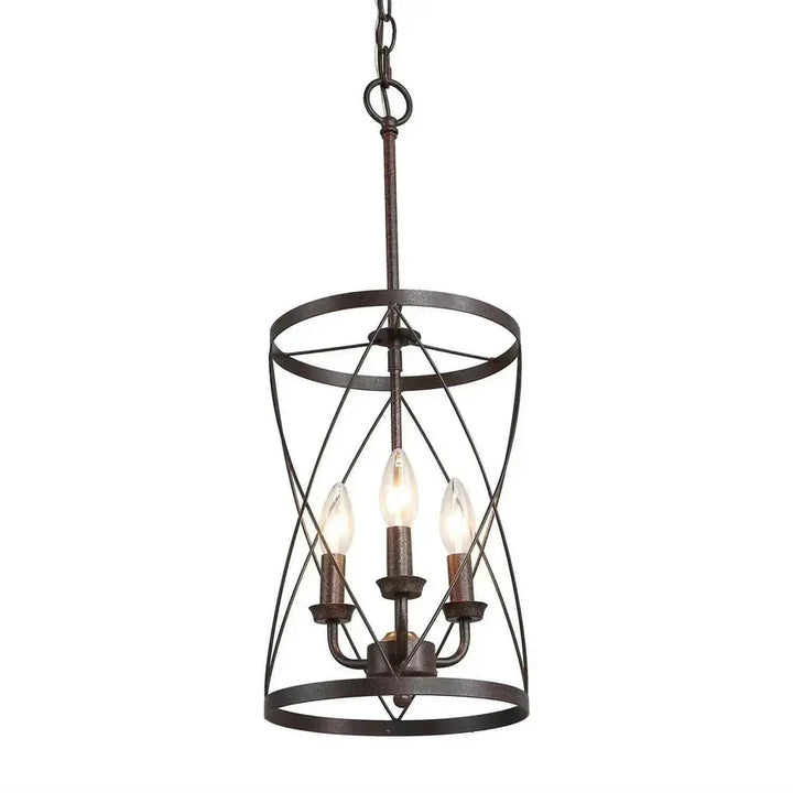 Rustic Hourglass Chandelier with Metal Frame