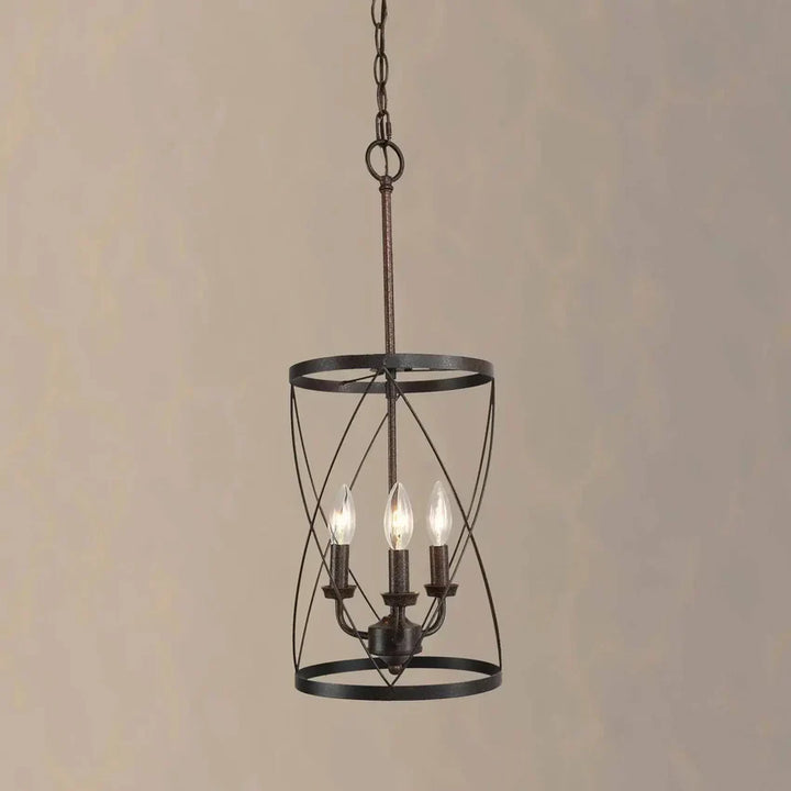 Rustic Hourglass Chandelier with Metal Frame