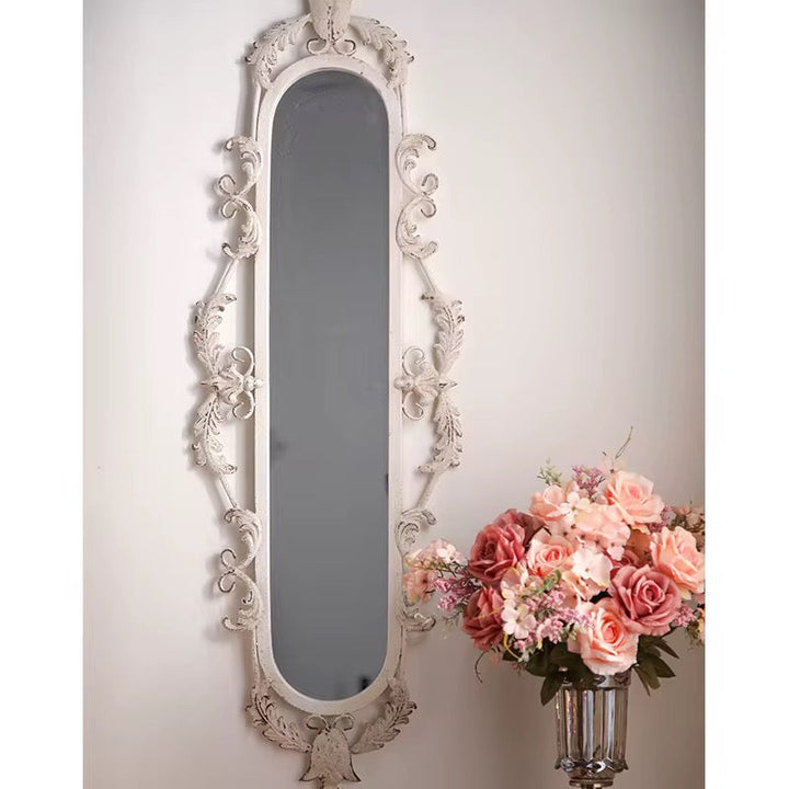 Slim Ornate Vintage Wall Mirror