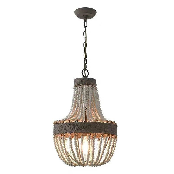 Rustic Beaded Chandelier Pendant Light