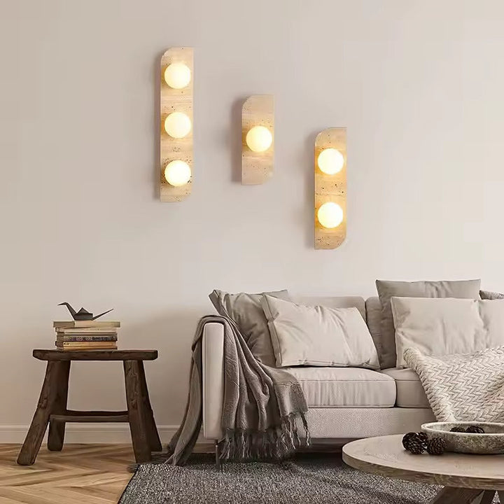 3 Sizes of Globe Wall Light in Marble Finish