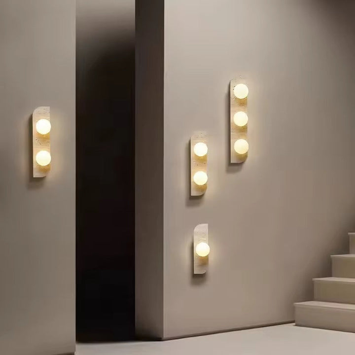 3 Sizes of Globe Wall Light in Marble Finish