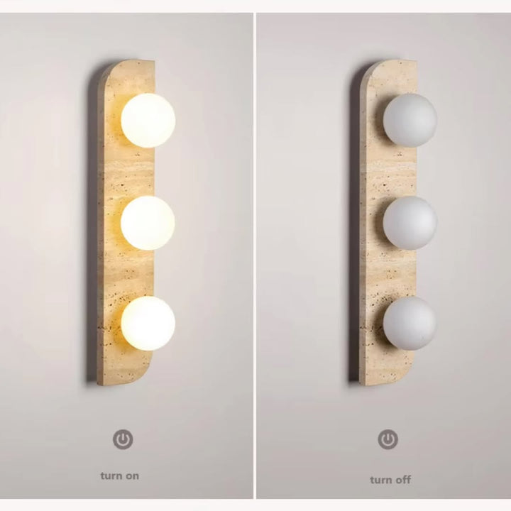 3 Sizes of Globe Wall Light in Marble Finish