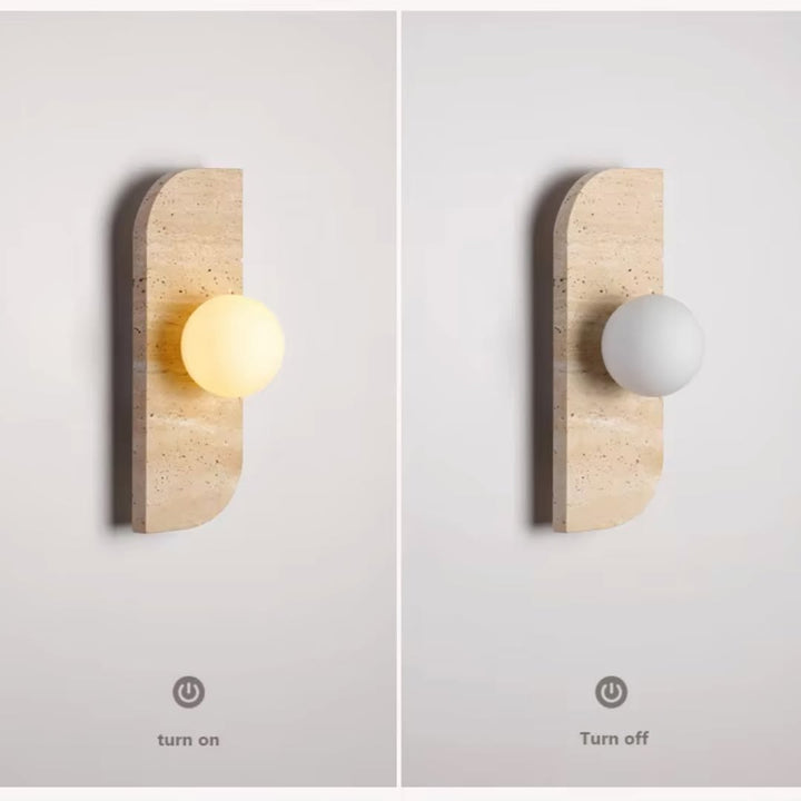 3 Sizes of Globe Wall Light in Marble Finish