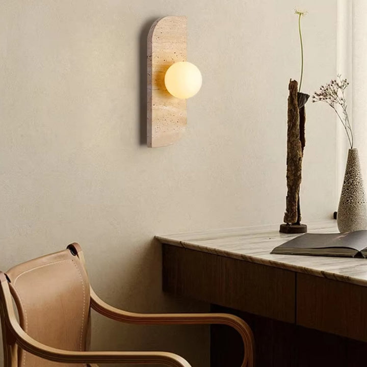 3 Sizes of Globe Wall Light in Marble Finish