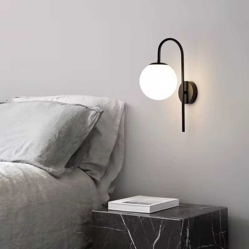 Modern Black Globe Wall Sconce