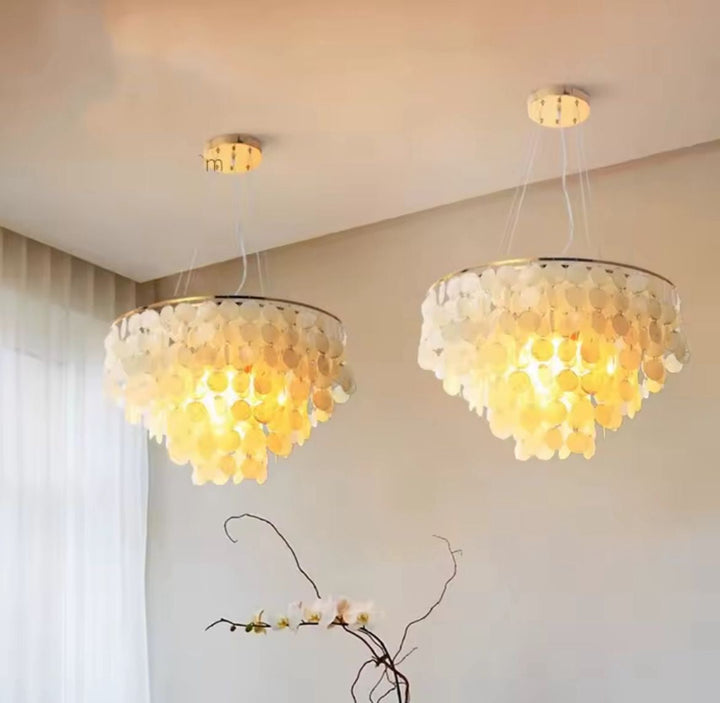 White Shell Ceiling Chandelier