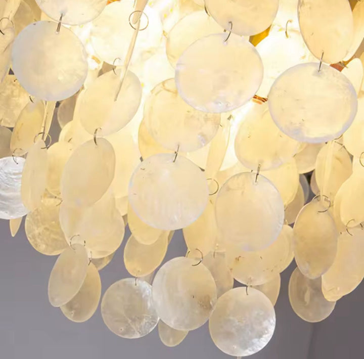 White Shell Ceiling Chandelier
