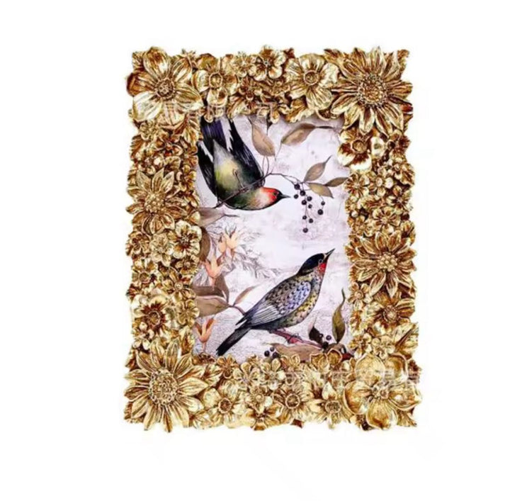 Gold Floral Photo Frame Set