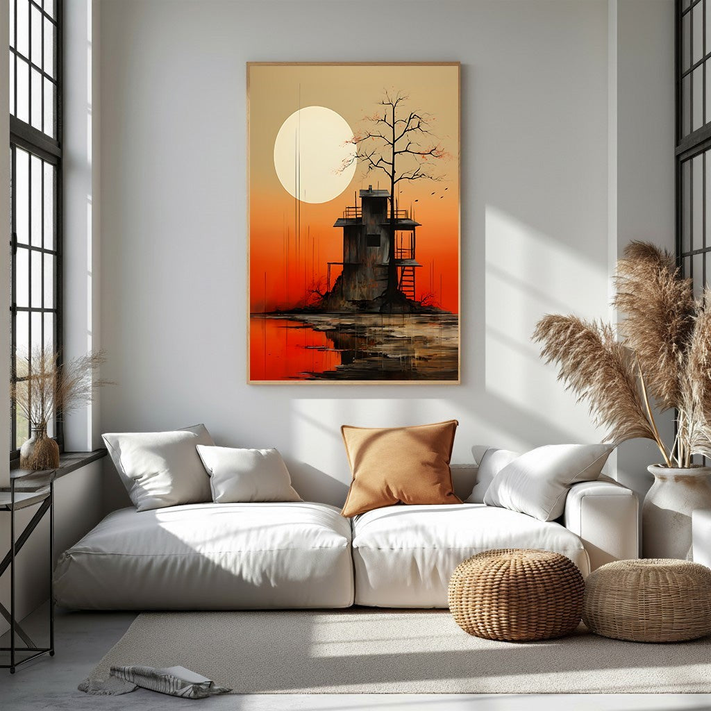 Serene Sunset Over Water Landscape – Premium Canvas Wall Art – Wadi Home