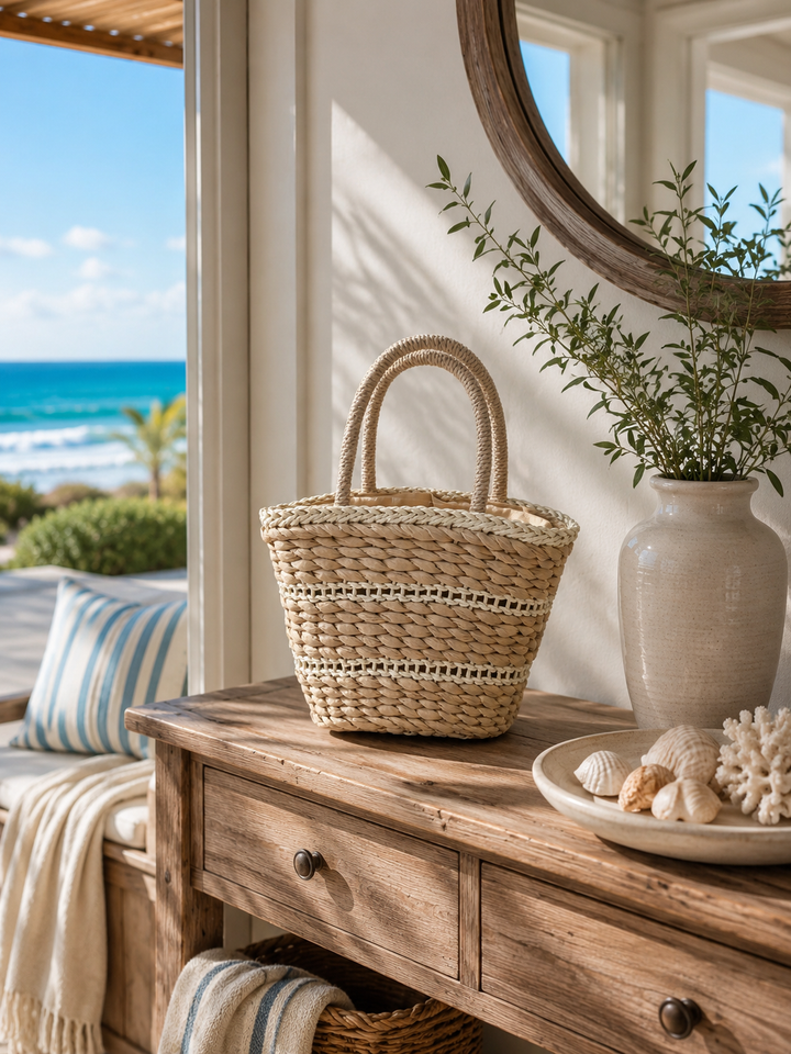 Fringed Woven Beach Tote