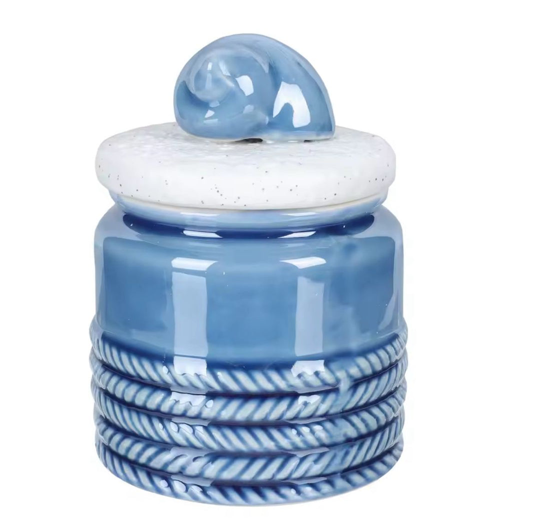 Ocean-Inspired Ceramic Jar Set of 3