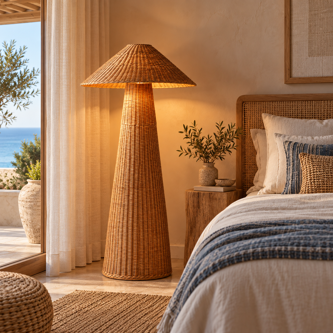 Natural Woven Rattan Floor Lamp