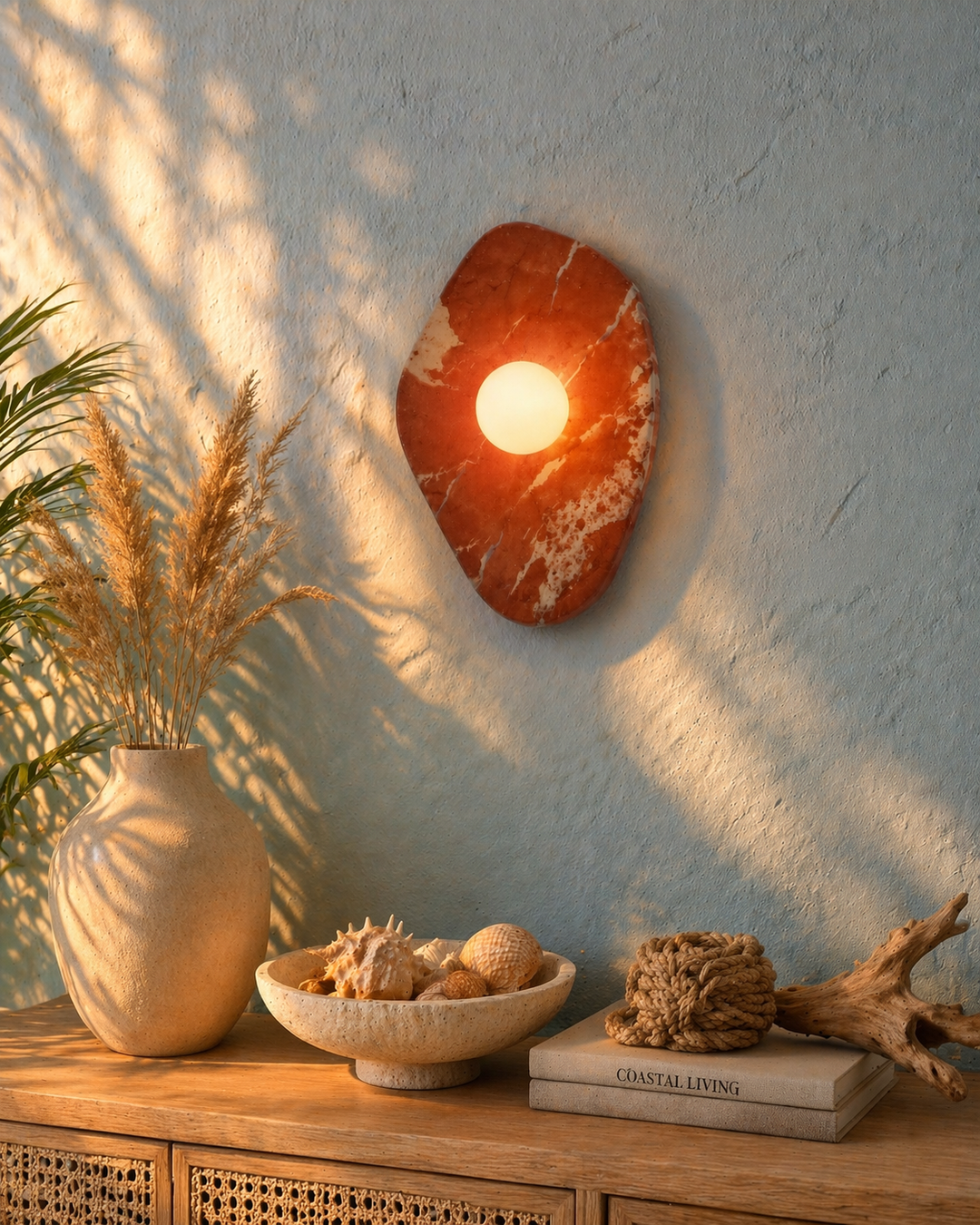 Red Marble Wall Light