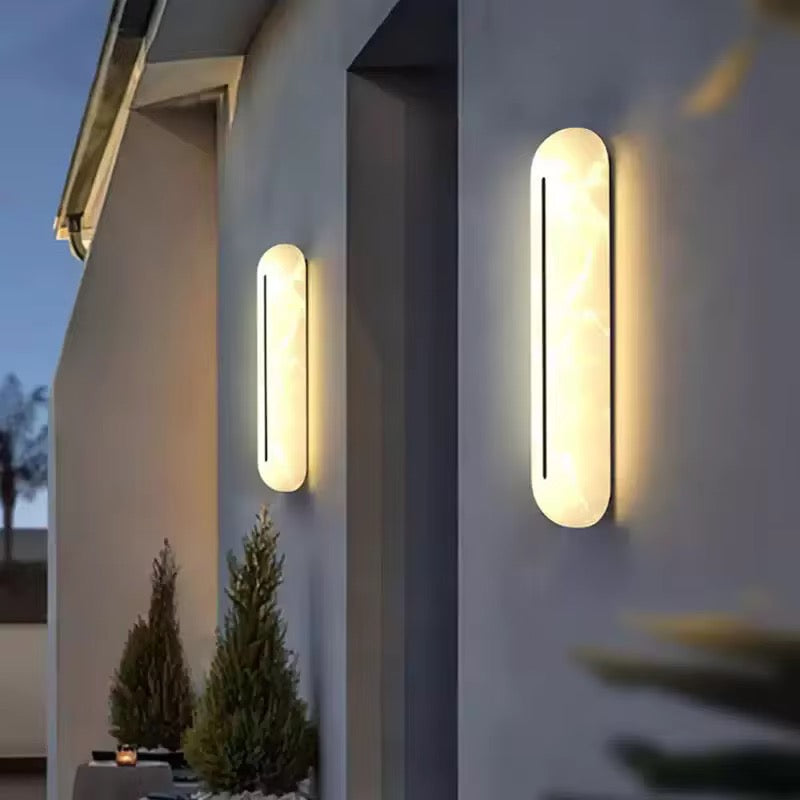Modern Alabaster Wall Sconce with Slit Detail