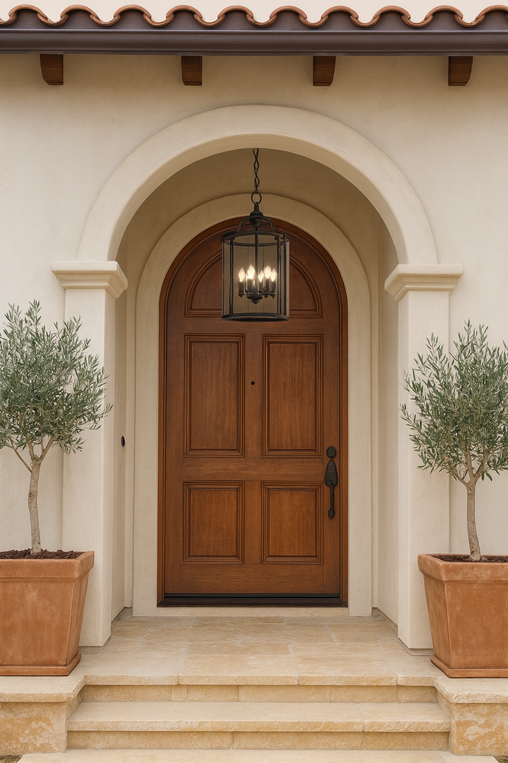 Brass or Black Glass Pendant Chandelier