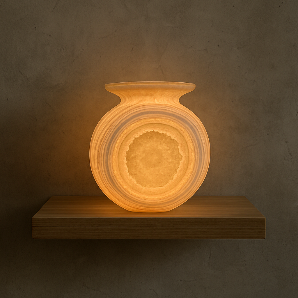 Alabaster Outdoor Vase Glow Lamp
