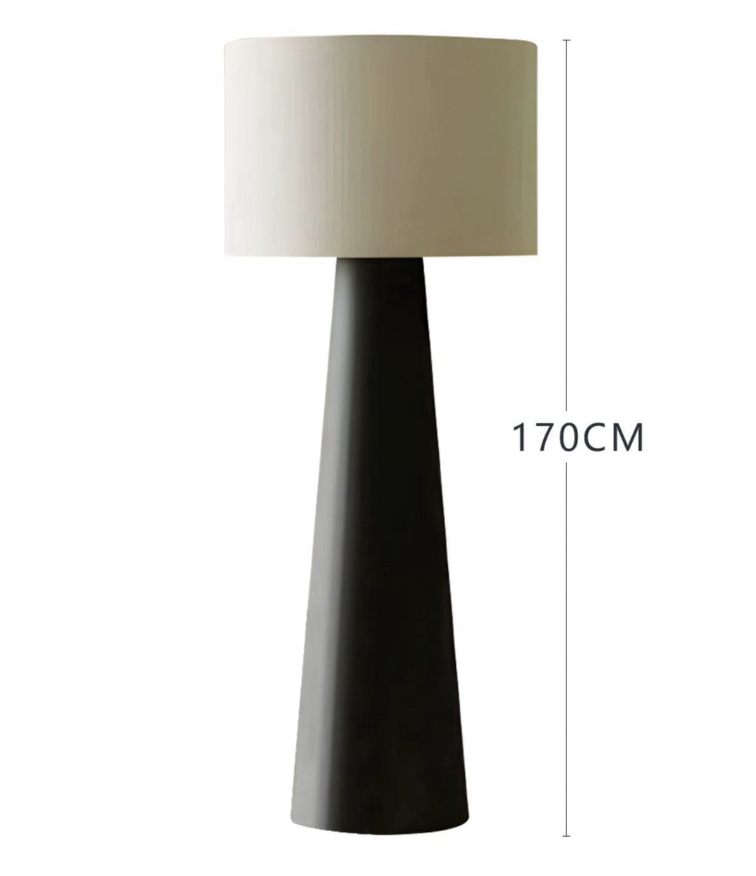 Modern Black Fabric Cone Floor Lamp