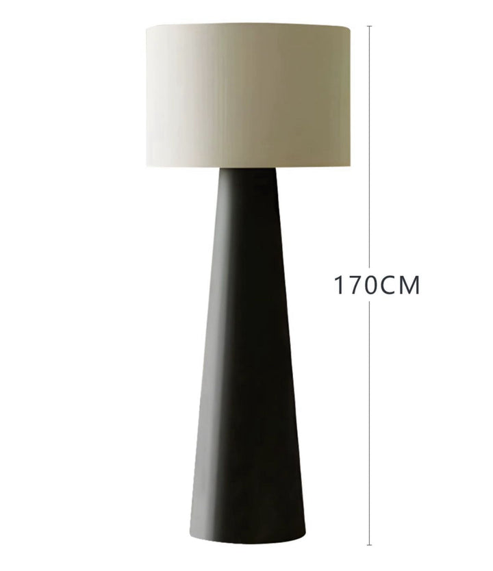 Modern Black Fabric Cone Floor Lamp