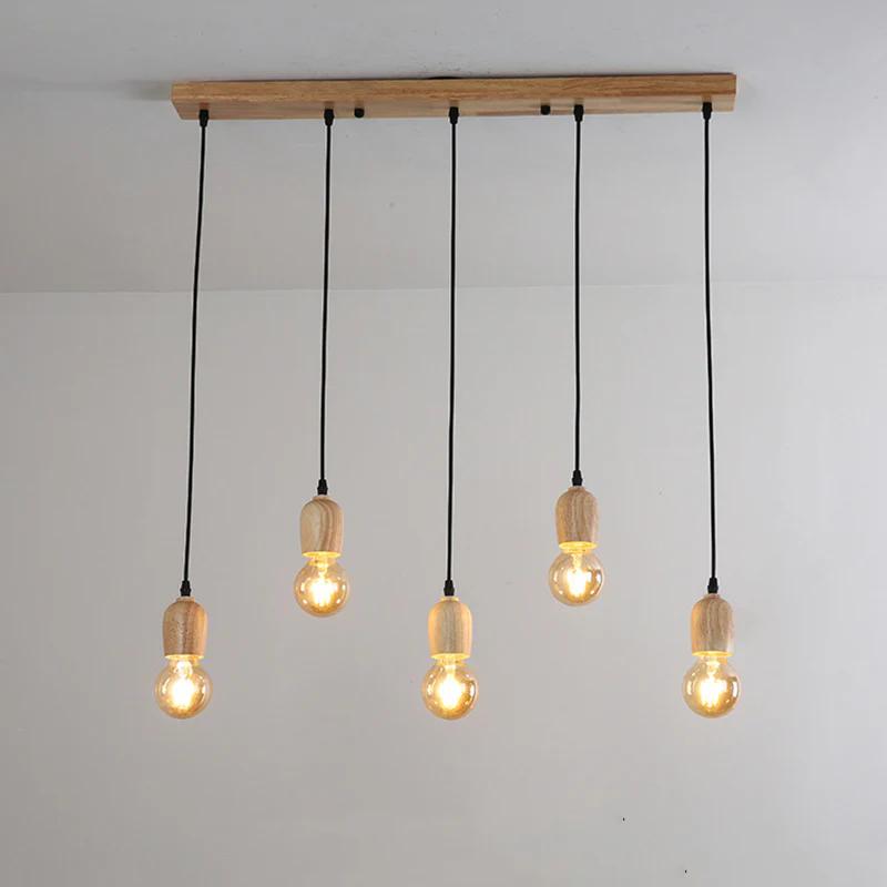 Modern Minimalist Pendant Light with Wooden Accents