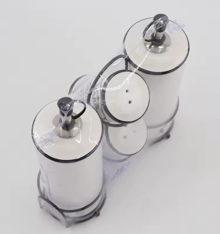 Ceramic Bathroom Canister Set with Stand